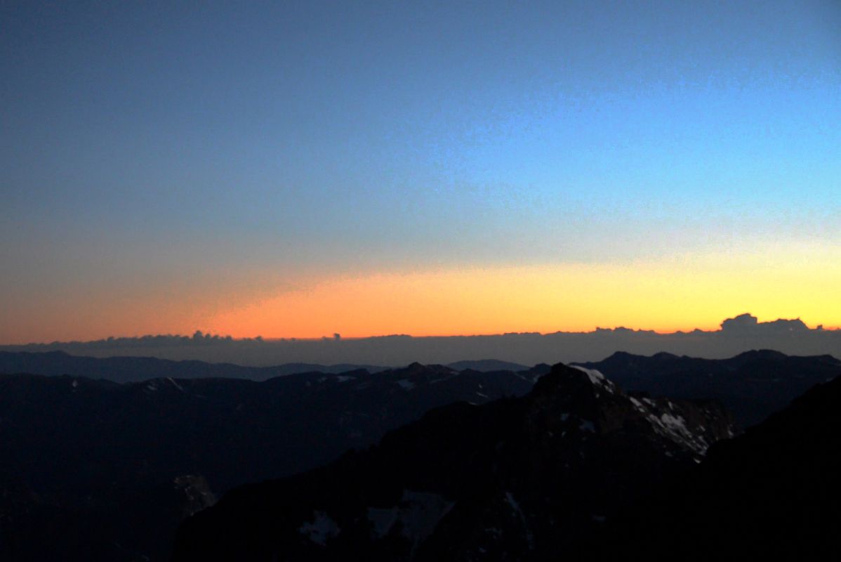 02 Pre-Dawn Sun From The Climb From Colera Camp 3 To Aconcagua Summit